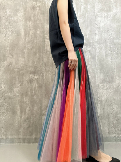 multi color tulle skirt