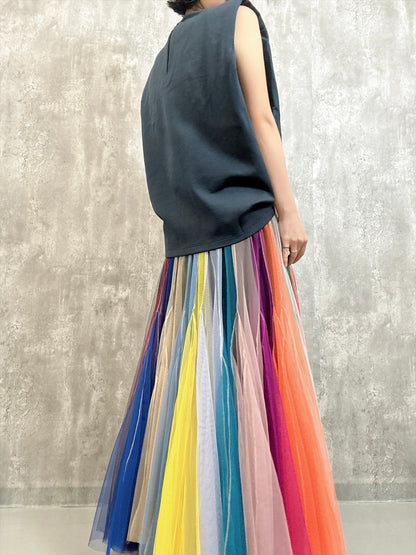 multi color tulle skirt
