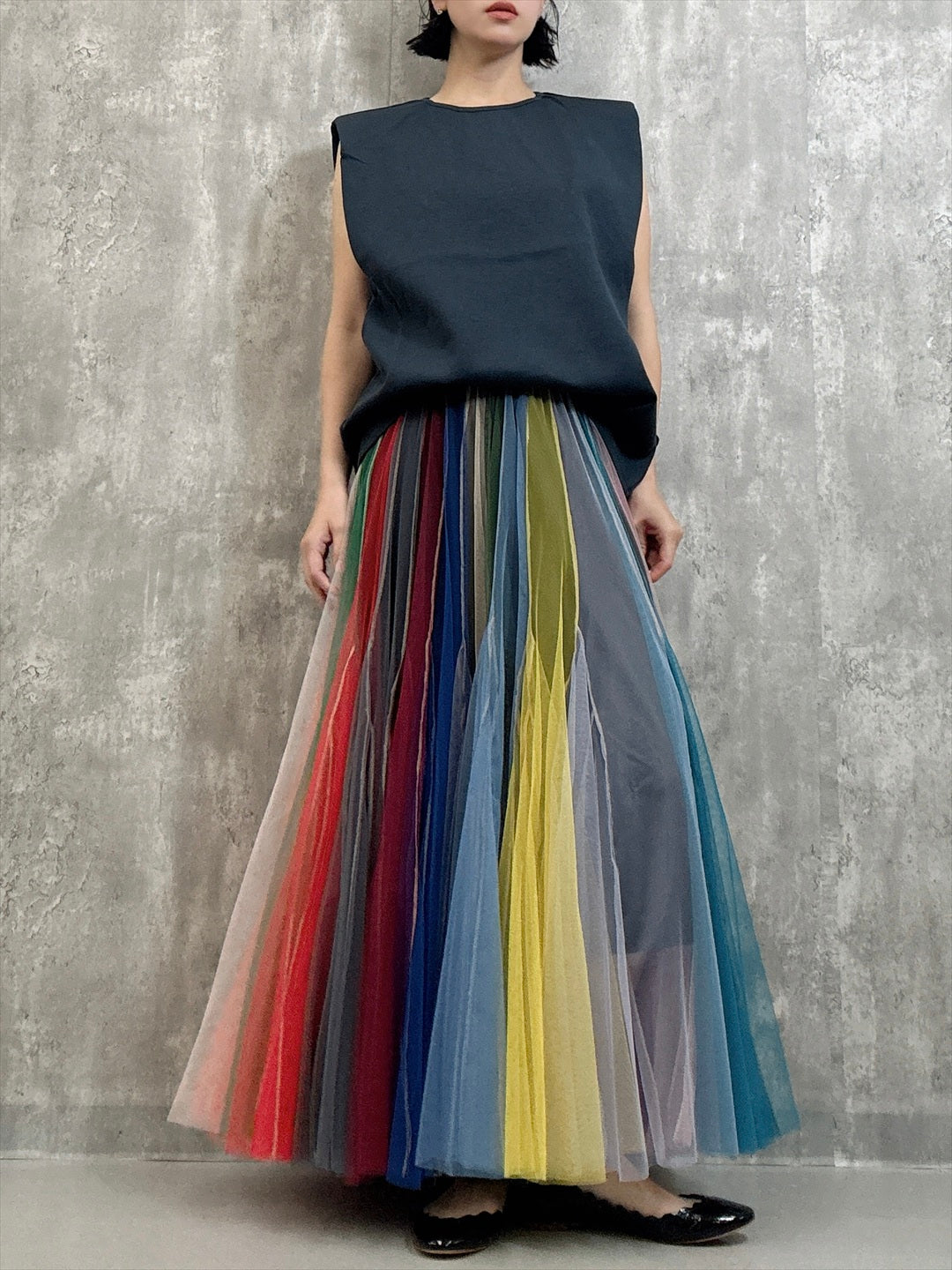 multi color tulle skirt