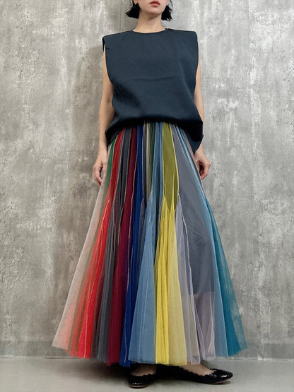 multi color tulle skirt
