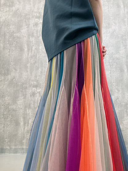 multi color tulle skirt