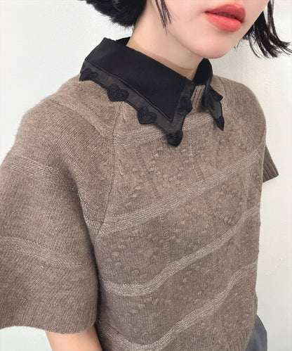 see through heart false collar