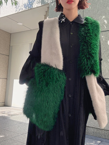multi fake fur vest