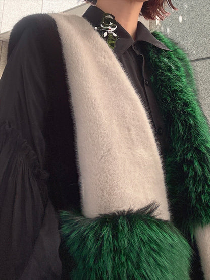 multi fake fur vest