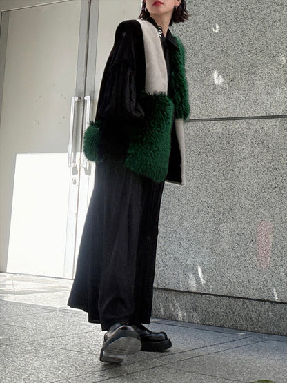 multi fake fur vest