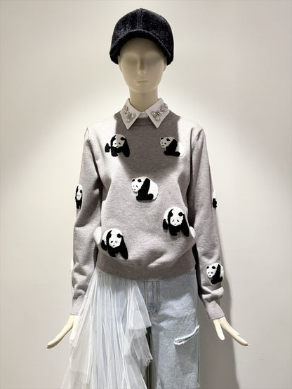 three dimensional panda knit