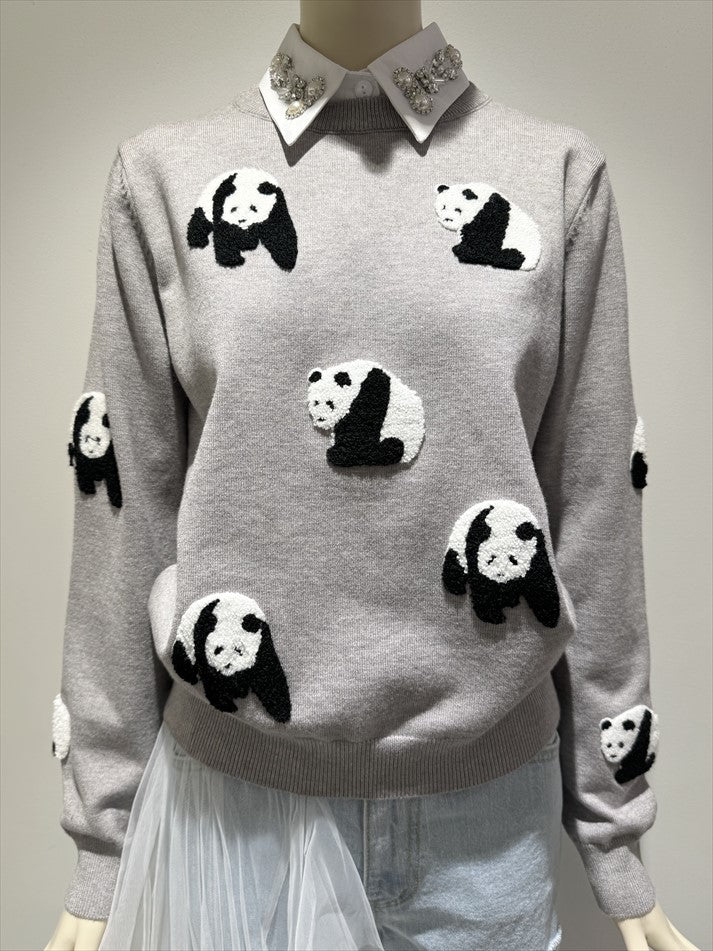 three dimensional panda knit