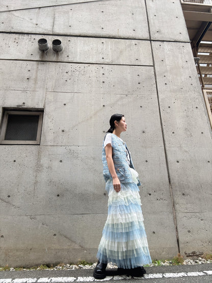 gradient tiered skirt