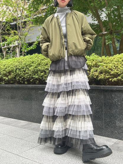 gradient tiered skirt