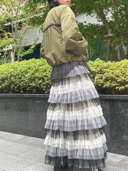 gradient tiered skirt
