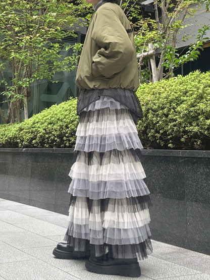 gradient tiered skirt