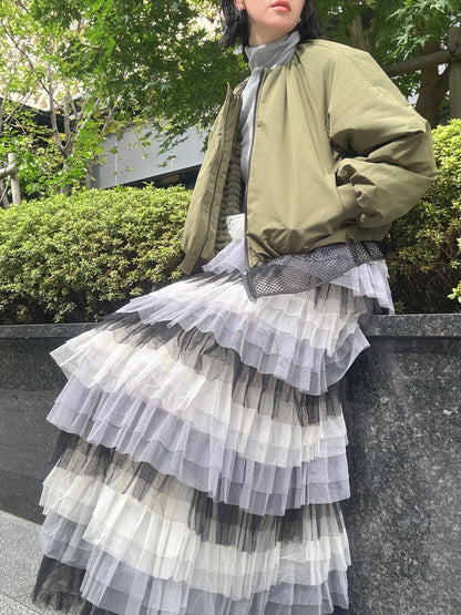 gradient tiered skirt