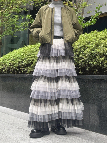 gradient tiered skirt