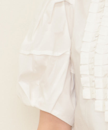 puff sleeves with tack blouse