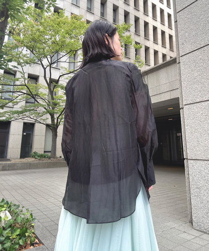 sleeve back see through tailored jacket