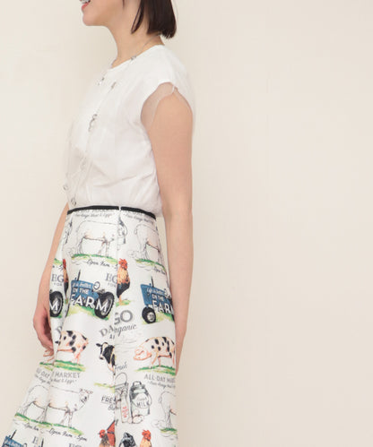 tulle layered sleeveless cut and sew