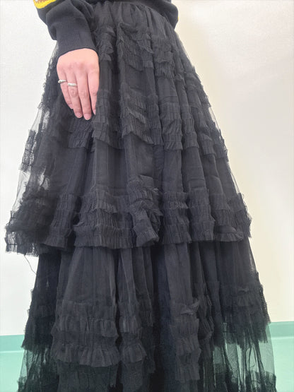 Three-tiered ruffle skirt