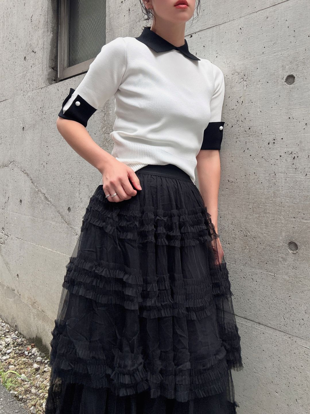 cuffs　short sleeve　knit