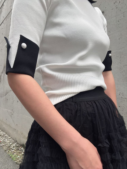 cuffs　short sleeve　knit