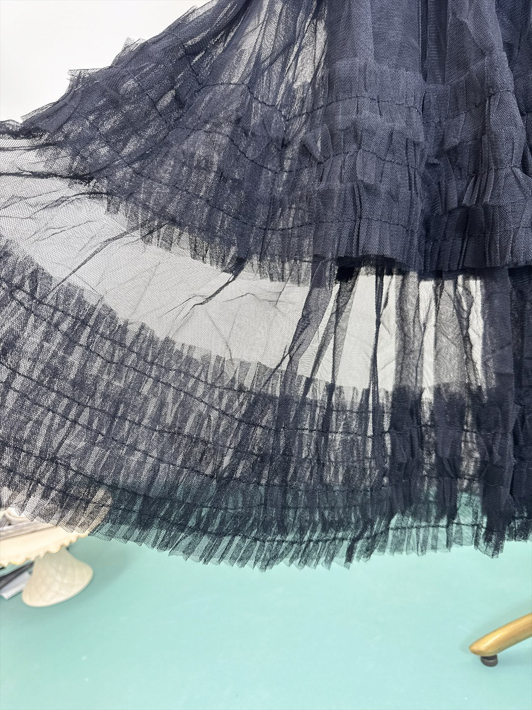 Three-tiered ruffle skirt