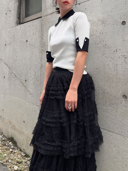 cuffs　short sleeve　knit