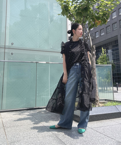see through frills vest