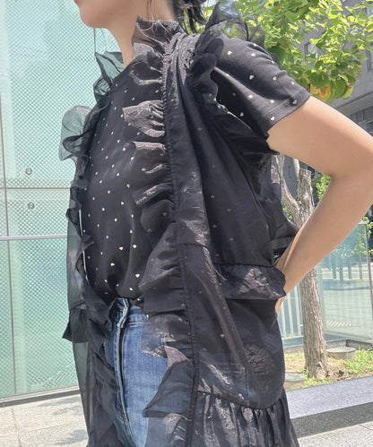 see through frills vest