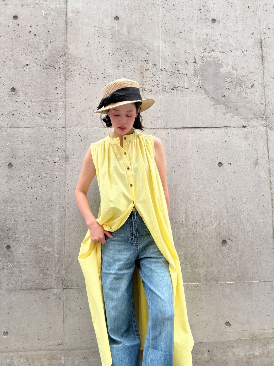 colorful color sleeveless onepiece