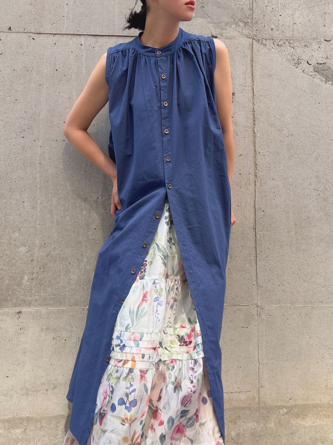 colorful color sleeveless onepiece