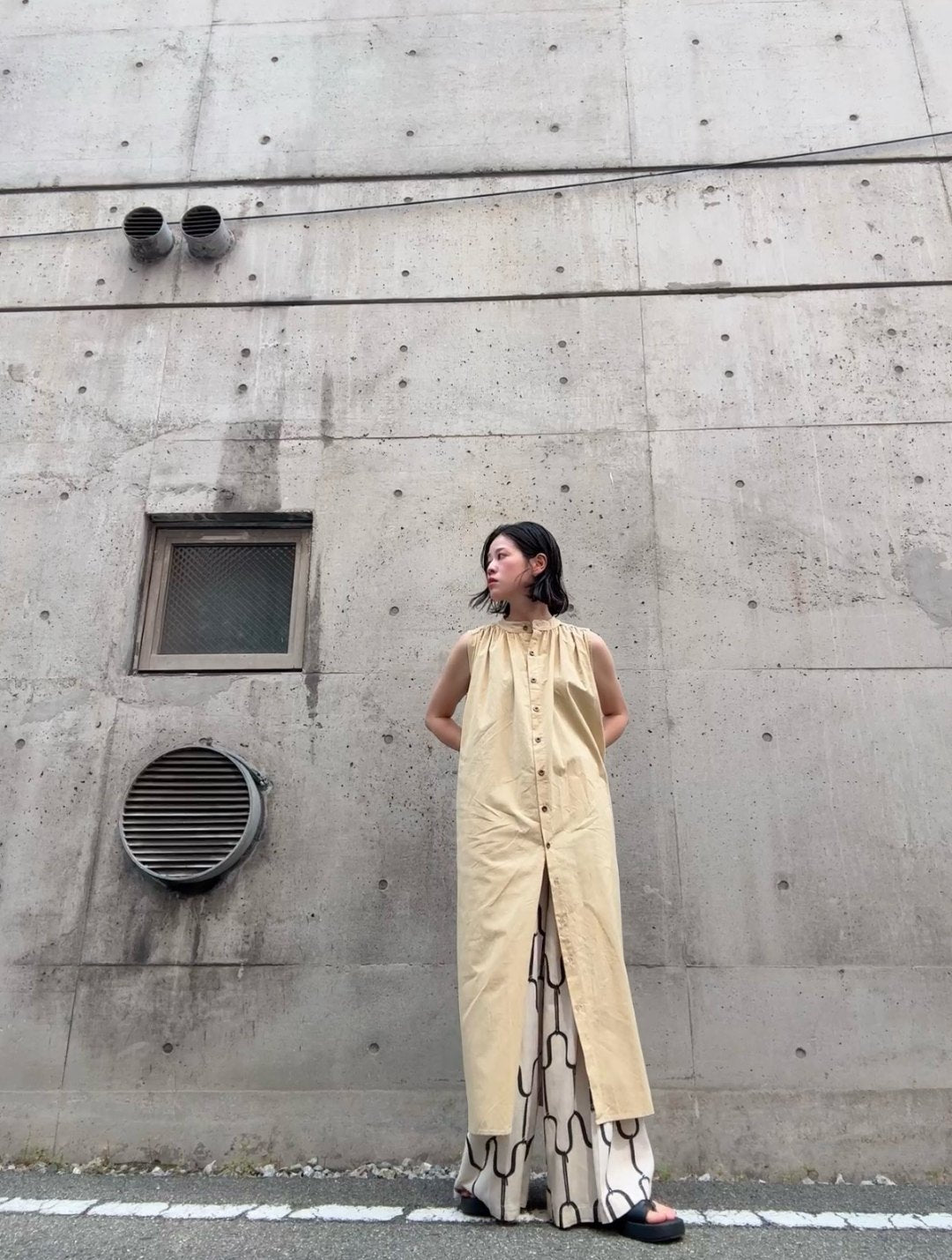 colorful color sleeveless onepiece