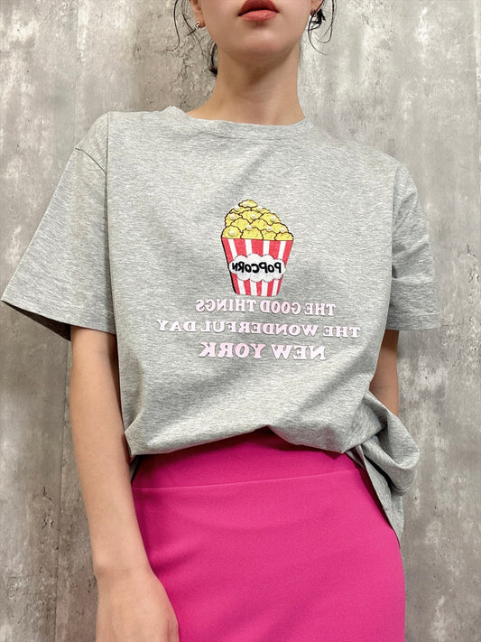 popcorn print T-shirt