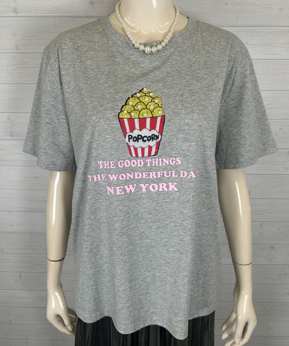 popcorn print T-shirt