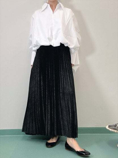 pleated skirt with lame