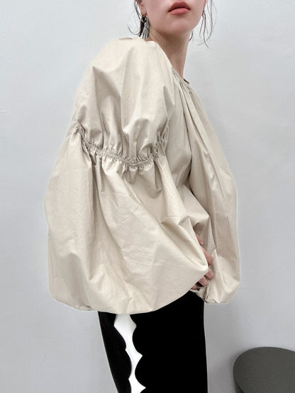volume long sleeve blouse