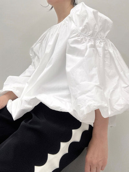 volume long sleeve blouse