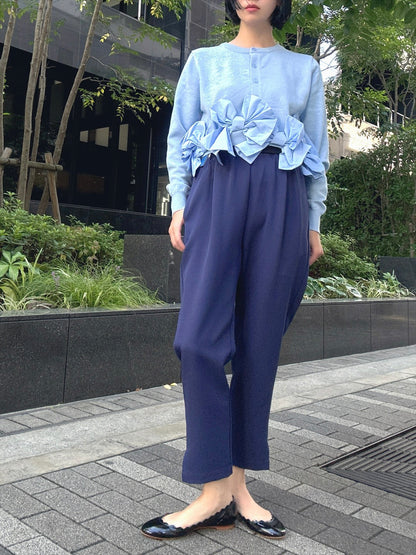 hem ribbon lame cardigan