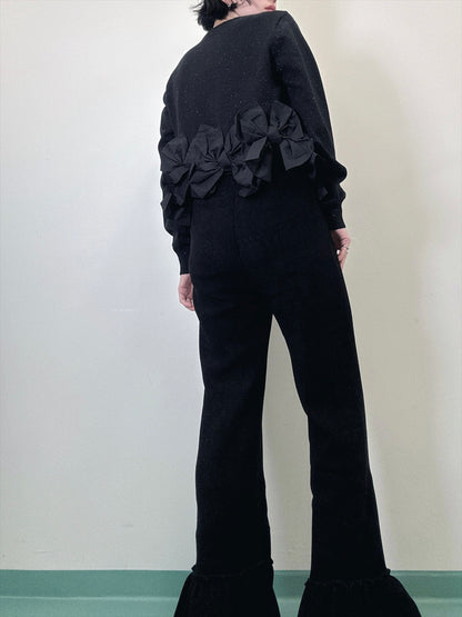 hem ribbon lame cardigan