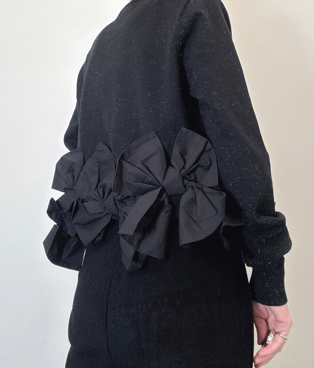 hem ribbon lame cardigan