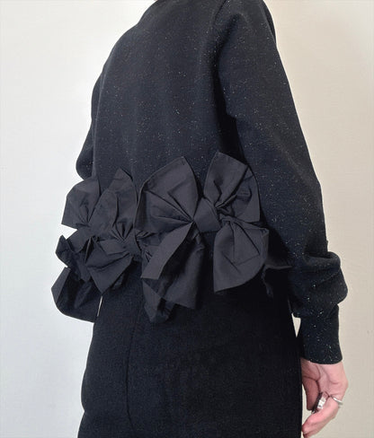 hem ribbon lame cardigan