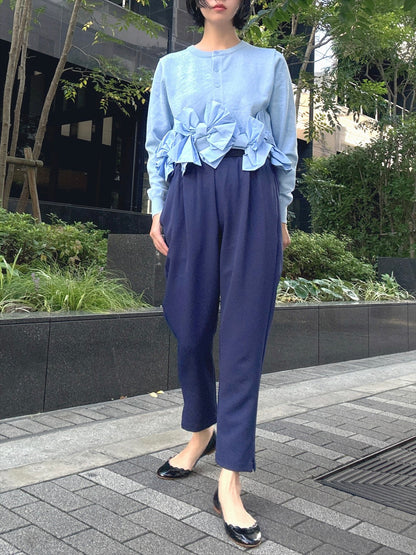 hem ribbon lame cardigan