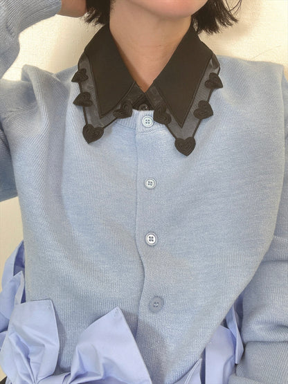 see through heart false collar