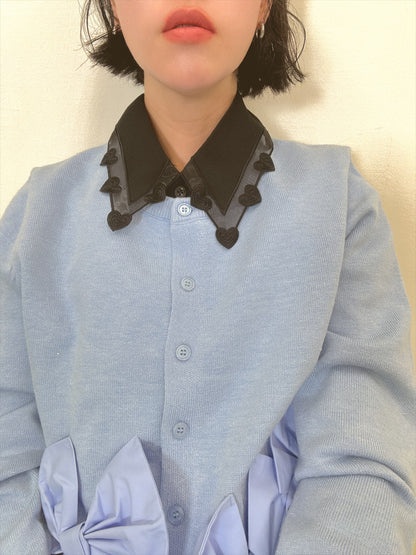 see through heart false collar