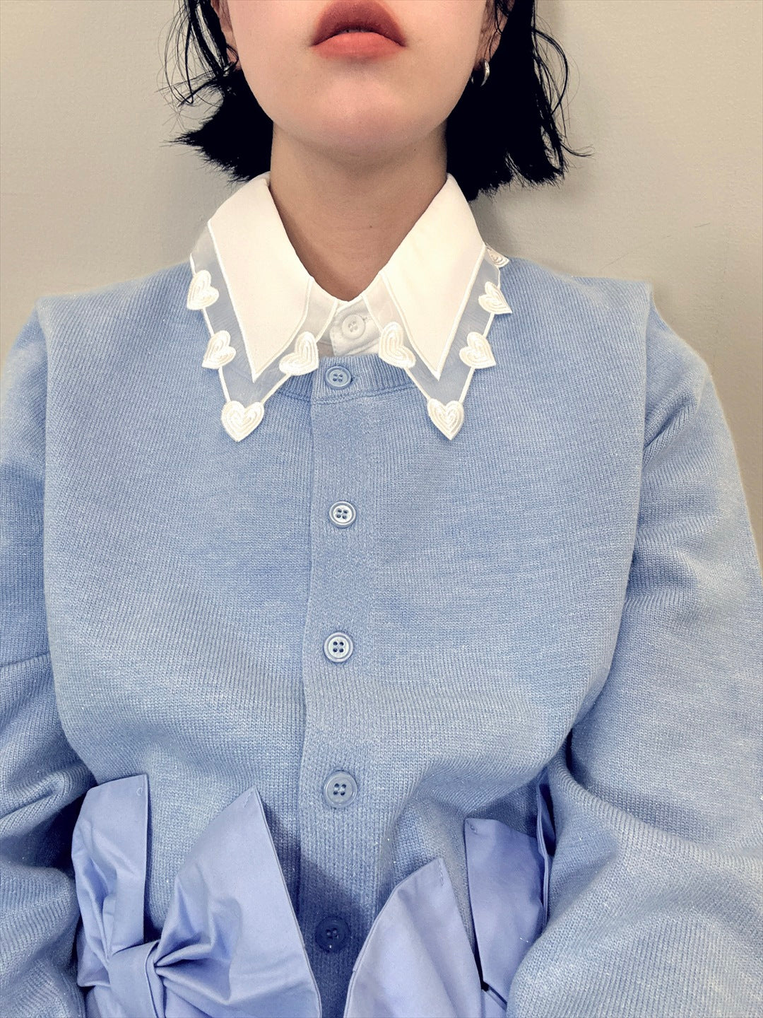 see through heart false collar