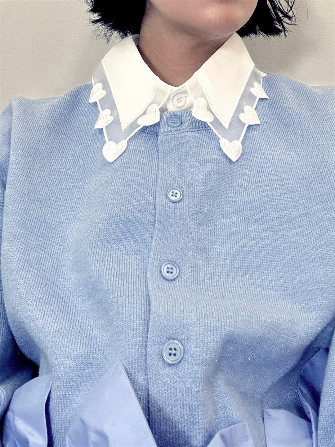 see through heart false collar