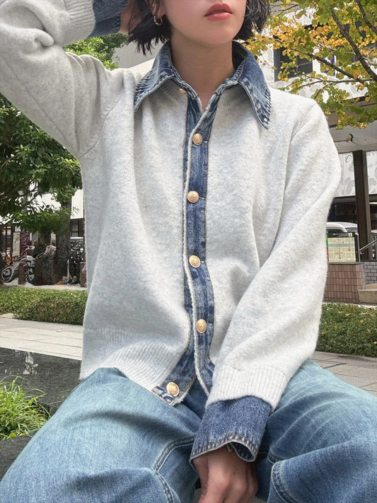 with denim fabric knit