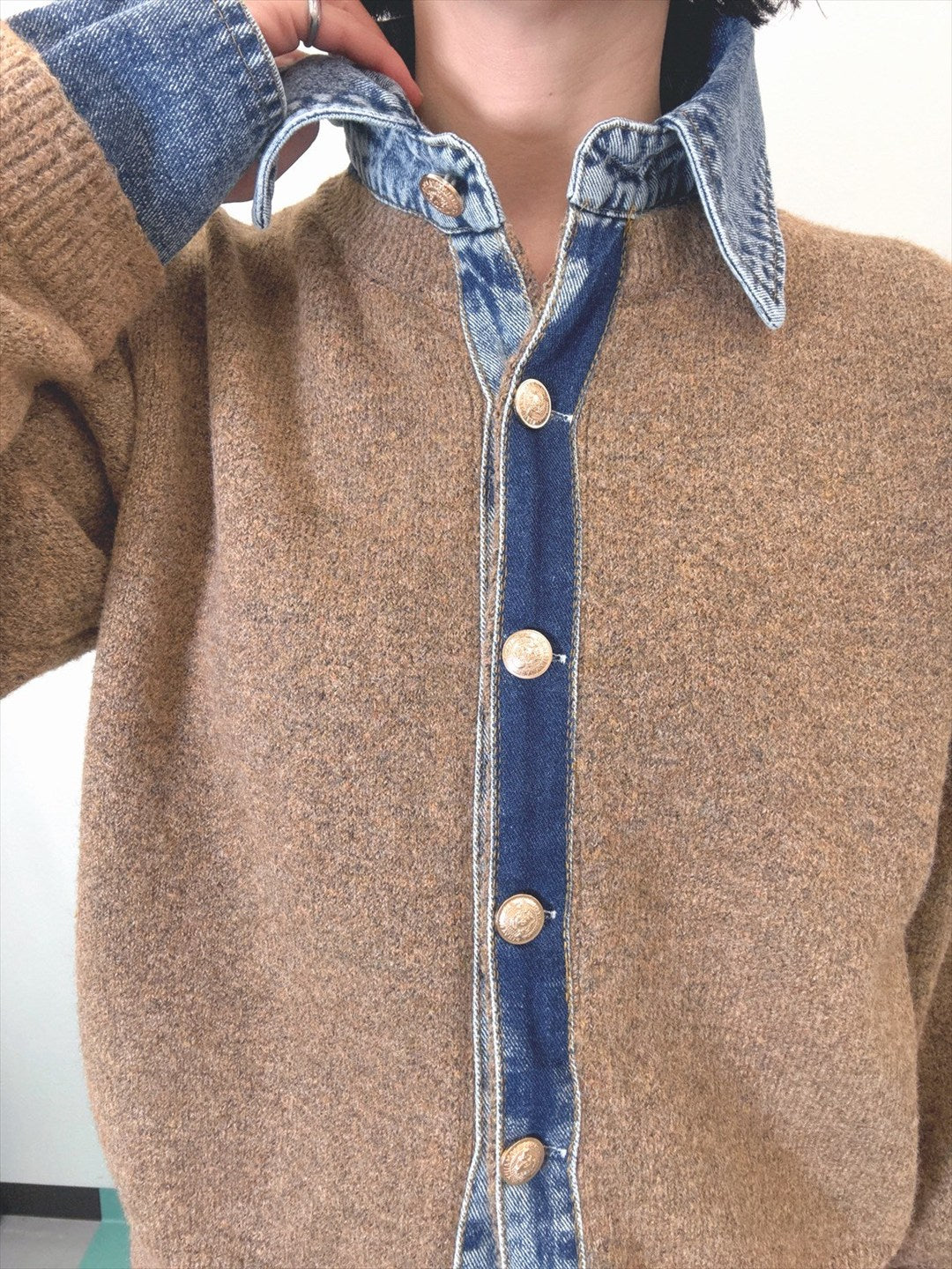 with denim fabric knit