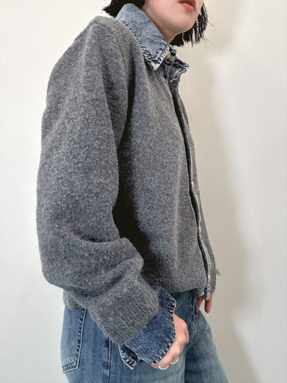 with denim fabric knit