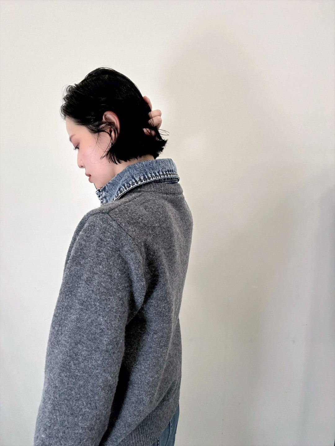 with denim fabric knit