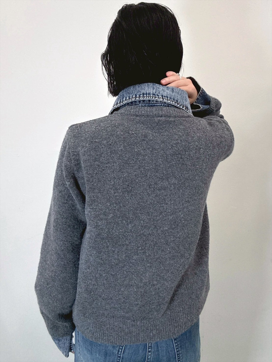 with denim fabric knit