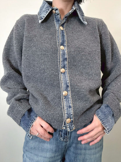 with denim fabric knit